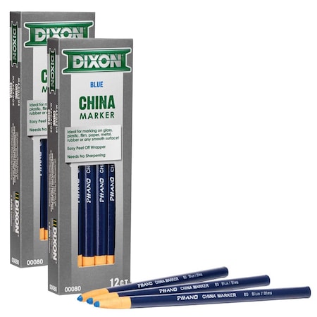 Dixon Ticonderoga Phano China Markers, Blue, PK24, 24PK 00080